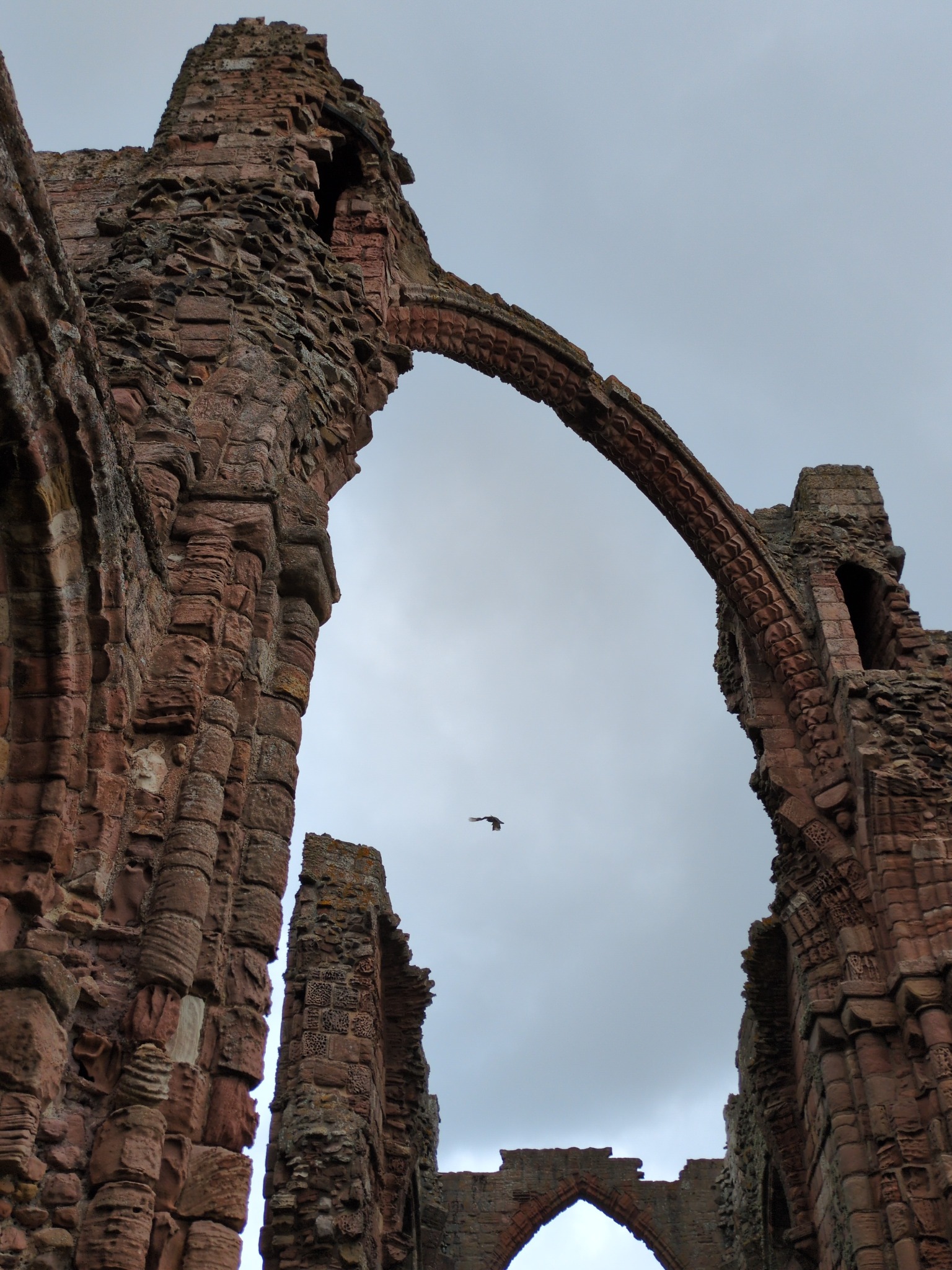 Ruins of Lindisfarne Priory beneath the sky